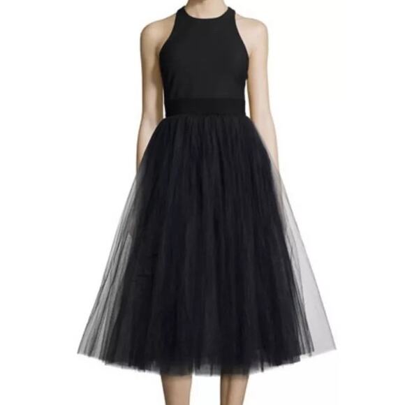 Elizabeth and James Black Tulle Aneko Midi Size 2